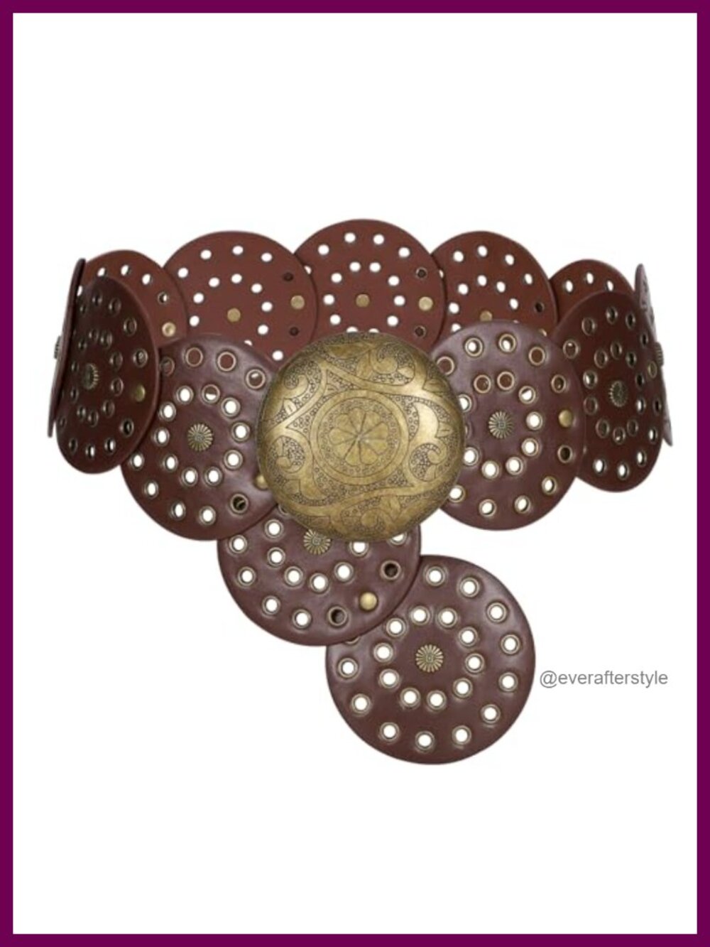 Faux Leather Western Disc Belt Wide Chunky Boho Cowgirl Adjustable